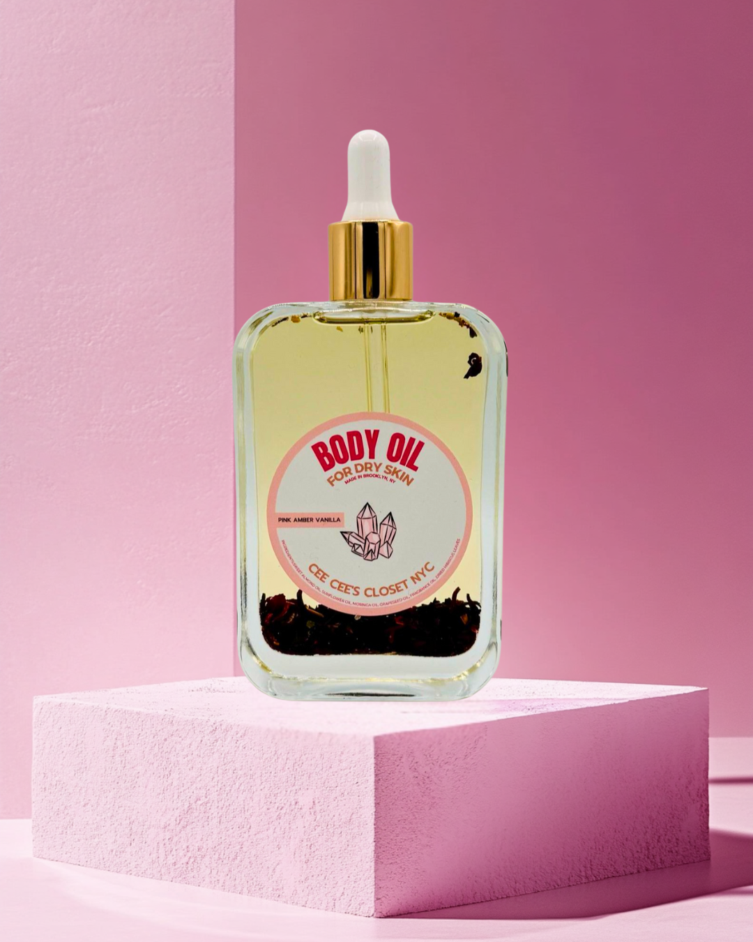 Pink Amber Vanilla Scented Dry Body Oil – Cee Cee's Closet NYC