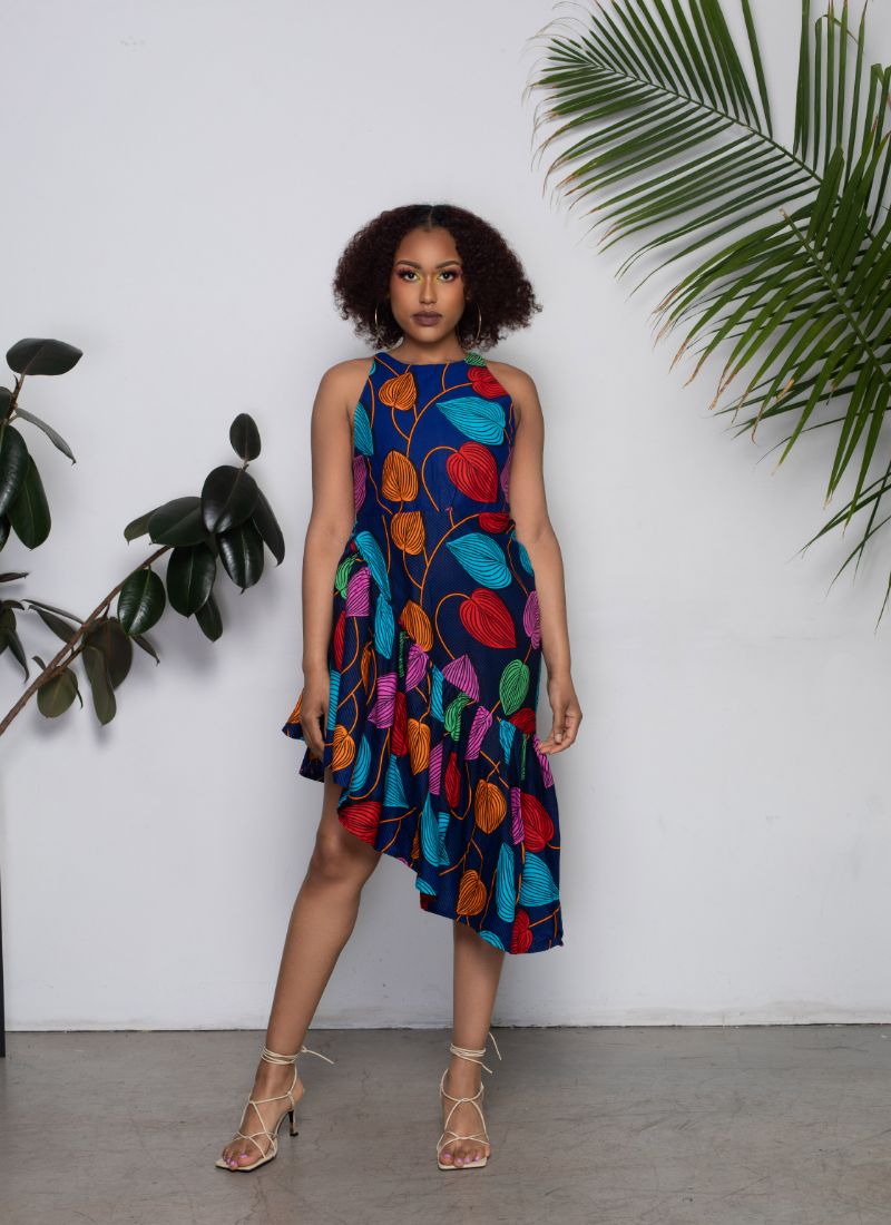 Multi colored cocktail dresses discount