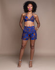 Blue Famata High Waisted Shorts