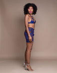 Blue Famata High Waisted Shorts