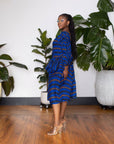 Blue Misan Midi Skirt