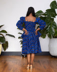 Blue Misan Midi Skirt