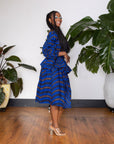 Blue Misan Midi Skirt