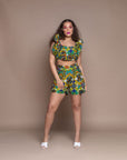 Enitan Lace Up Ruffle Crop Top
