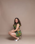 Enitan Lace Up Ruffle Crop Top