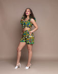 Enitan Lace Up Ruffle Crop Top