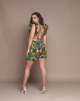 Enitan Lace Up Ruffle Crop Top