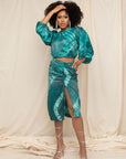 Madal Drawstring Cotton Silk Skirt