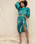 Madal Drawstring Cotton Silk Skirt