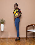 Rawaya Smocked Ruffle Crop Top