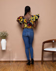 Rawaya Smocked Ruffle Crop Top