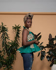 Green Yemoja Peplum Halter