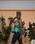 Green Yemoja Peplum Halter