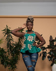 Green Yemoja Peplum Halter
