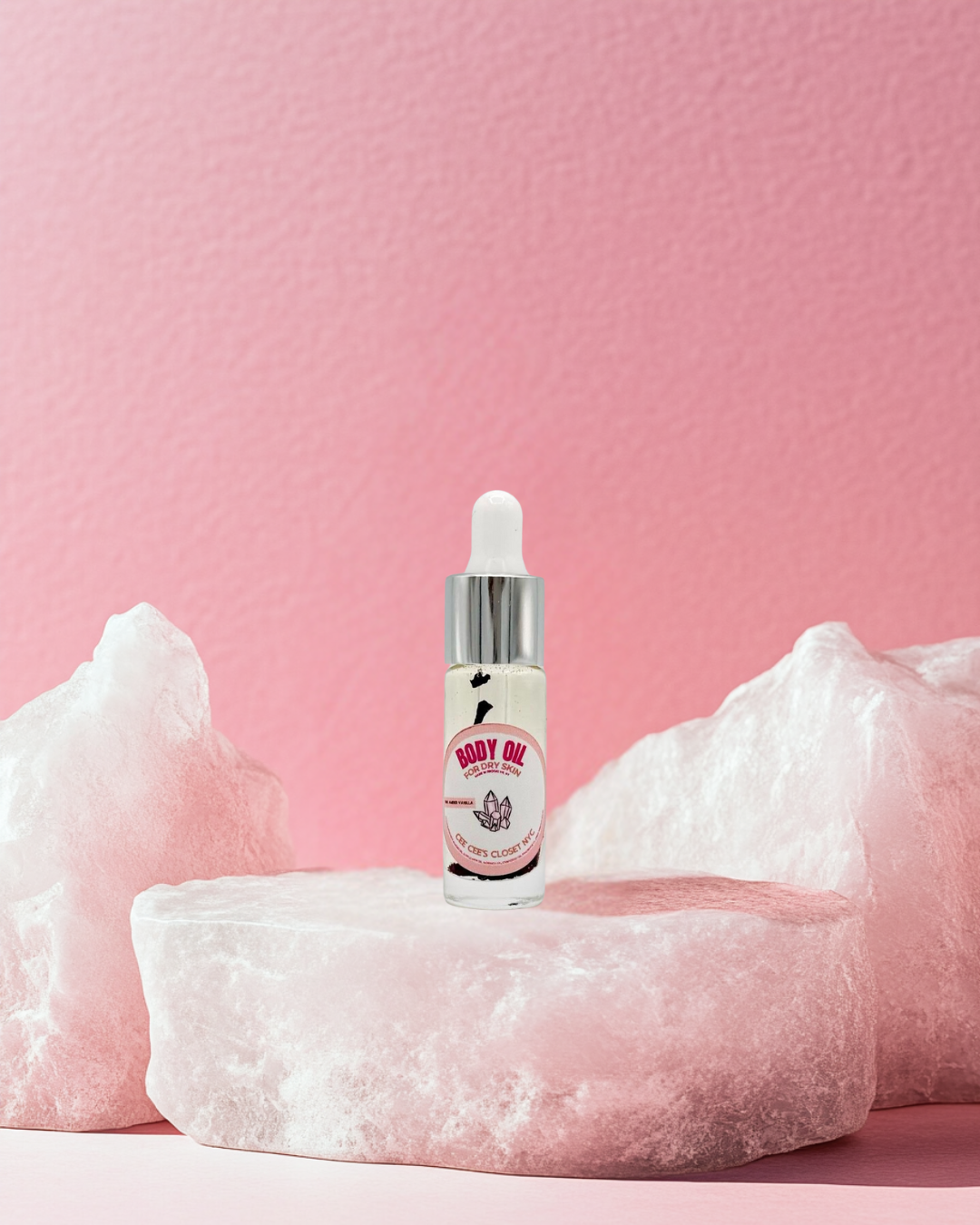 Pink Amber Vanilla Scented Dry Body Oil