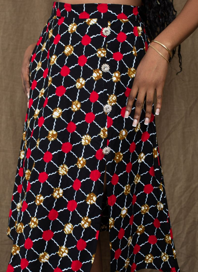 Colorful button down skirt 2025