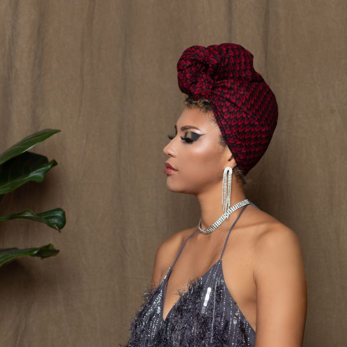 Red Feza Silk Lined Headwrap - Head Wraps