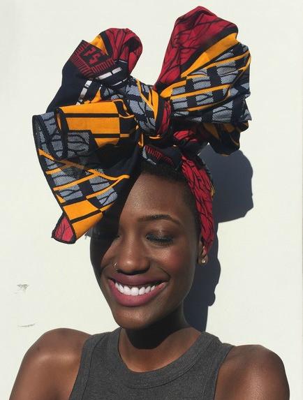 African woman wearing headwrap