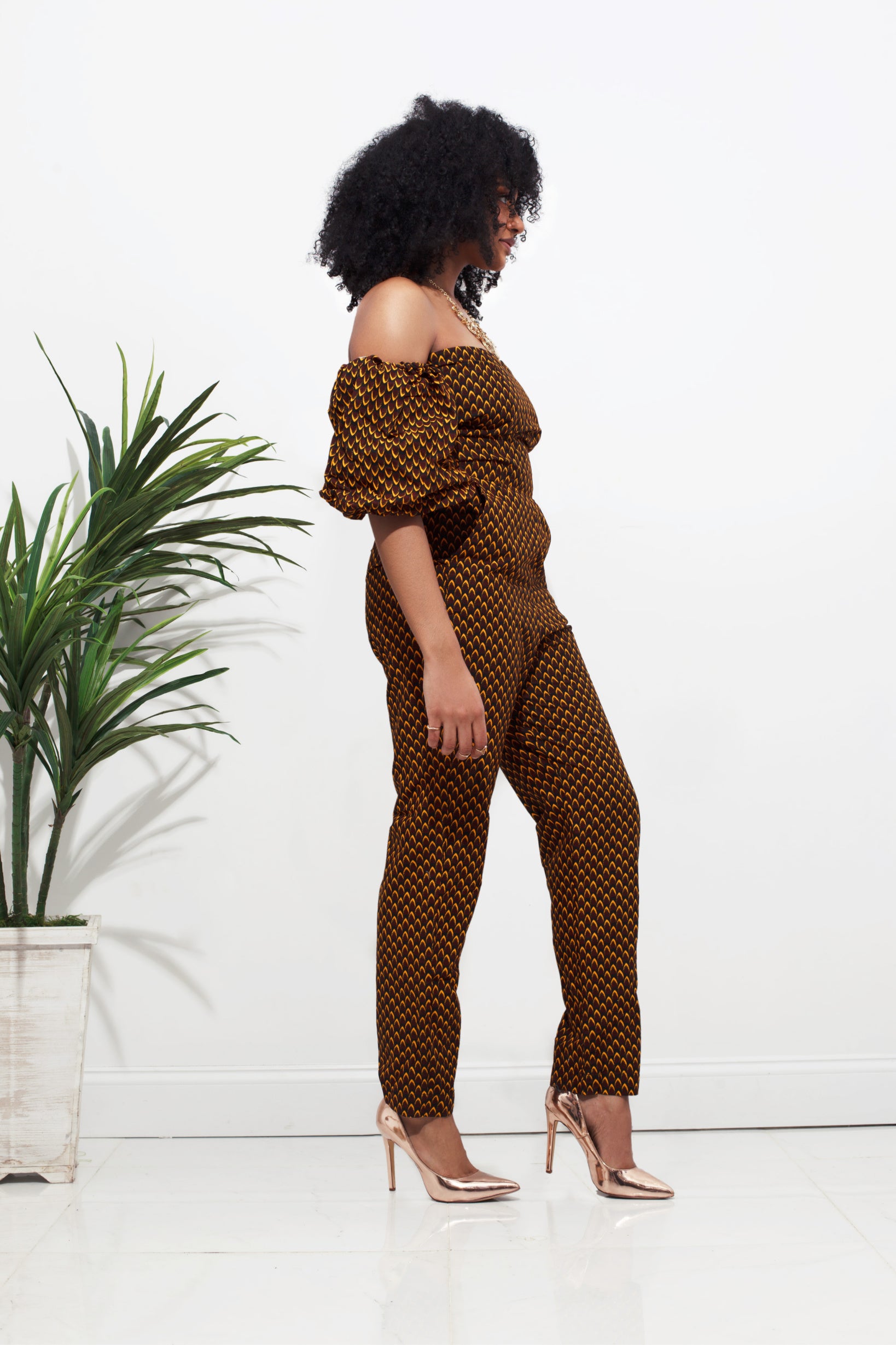 Feza Bubble Sleeve Jumpsuit