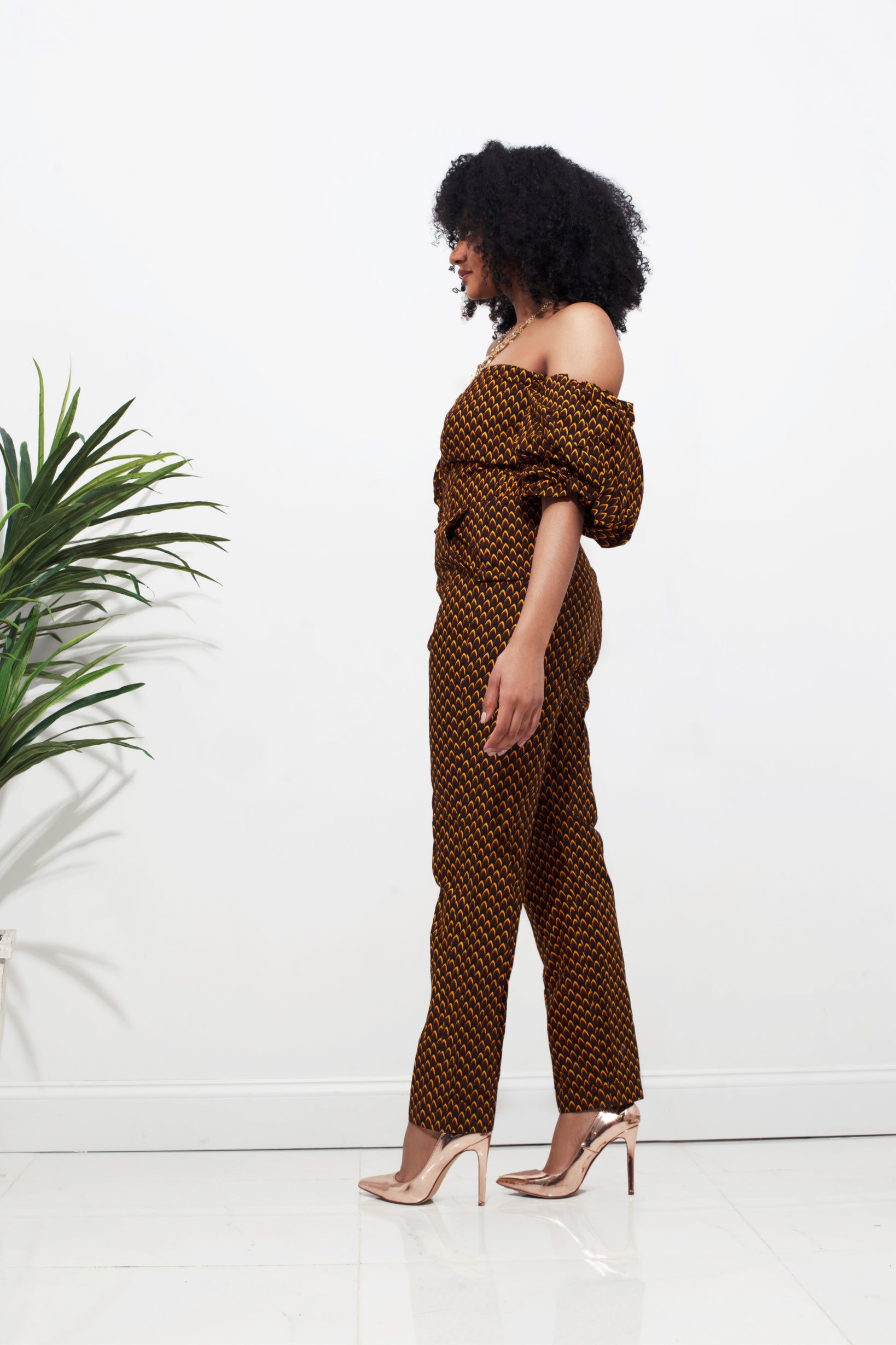 Feza Bubble Sleeve Jumpsuit