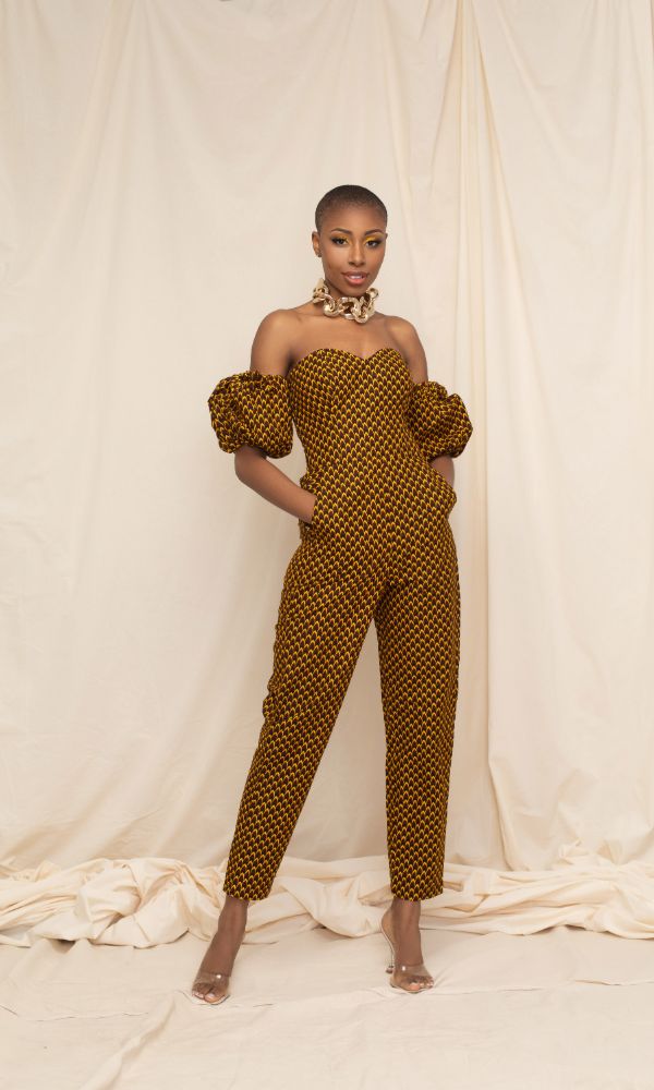 Feza Bubble Sleeve Jumpsuit