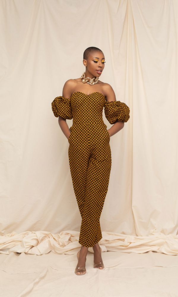 Feza Bubble Sleeve Jumpsuit