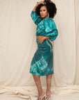 Madal Drawstring Cotton Silk Skirt