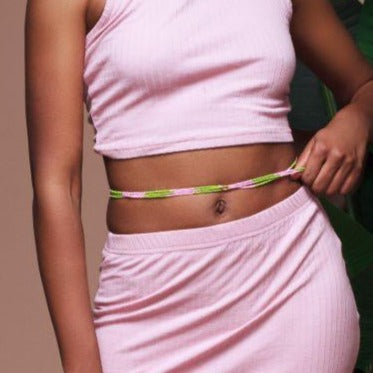 Pink and Green Waist Beads