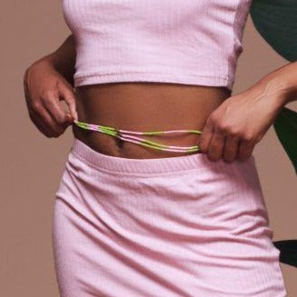Pink and Green Waist Beads